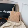 Bolsa Pequena de Veludo Cotele 2025 Novo Estilo Elegante Texturizada Ombro Único Transversal Cor Sólida Veludo Cotele Simples Bolsa Saco