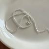 Collar de Cadena de Plata Esterlina S925 Plata Rota para Mujer Diseño Simple Popular de Blogger Ins Lujo Accesible Cadena para Suéter N1107