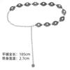 Venta Caliente Transfronteriza Cadena de Cintura Metálica Retro Incrustación de Piedra Songhua Cinturón de Cadena Decoración de Vestido para Mujer Estilo Étnico