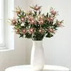 Ramo de flores de eneldo artificial de 3 puntas para arreglo de escena, decoración del hogar, flores de eneldo de alta gama para bodas, flores artificiales