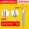 Fresa Combinada Helicoidal de Filo Único con Chaflán de 45 Grados, Fresa de Tungsteno de Mano Derecha para Aluminio, Plástico, Acrílico y Policarbonato, Grabado de Precisión