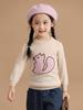 Suéter de ardilla lindo para bebé de punto de lana 100% pura, cuello redondo normal, jersey para niños y niñas, camiseta interior