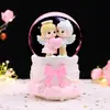 Anjos Casal Neve Automática Desenho Animado Enfeites de Mesa Caixa de Música Criativa Presente para Aniversário de Crianças Caixa de Música