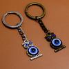 Aleación Ojos Azules Turquía Búho 14mm Llavero Llavero Colgante para Bolso Colgante para Llave de Coche