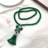 Nuevo Colgante de Collar de Ágata Verde Estilo Chino para Mujer Cadena Versátil de Moda de Gama Alta Accesorios de Ropa con Cuentas
