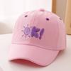 Boné infantil primavera e outono carta bordado macio top retro cor chapéu guarda-sol coreano moda bebê boné de beisebol moda