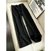 Pantalones de traje a rayas de pierna ancha con cordón de diseño casual americano transfronterizo para hombres y mujeres, primavera y otoño, holgados, sensación relajada, pantalones largos, modernos