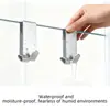 Gancho de Metal para Puerta de Baño con Vidrio, Gancho para Ropa de Baño, Gancho Doble Cara para Toalla de Puerta, Acero Inoxidable