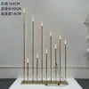 Luzes de corredor novo estilo, velas decorativas de casamento, enfeites pretos e dourados, lustres de vela para salão de casamento e salão de banquetes