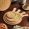 Tabla de pizza de madera, estilo japonés, hecha de madera de pino maciza, para uso doméstico, adecuada para hornear bases de pizza, hornear y servir platos de estilo occidental, incluyendo filete