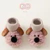 Sapatos de Cashmere Espessado Antiderrapantes para Bebês e Crianças Pequenas, Sapatos e Meias de Solado Macio para Meninos e Meninas, Sapatos de Algodão Fofos de Cachorrinho