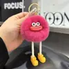 Lindo Colgante de Llavero de Coche de Briqueta con Boca Grande de Piel Sintética de Conejo Rex, Joyería de Peluche para Bolsos, Regalo para Mujeres