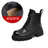 Luxo leve, couro genuíno, estiloso, retrô, com sola grossa, que aumenta a altura, botas estilo Martin para mulheres, perfeitas para outono e inverno, estilo britânico, versátil, confortável e elegante, feito de couro bovino