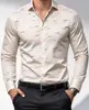 Camisa Estampada Masculina, Casual Respirável com Gola Lapela, Manga Longa de Botão para Primavera e Outono