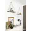 Estante de Almacenamiento de Colgante de Una Sola Línea Retro de Madera Cuerda de Cáñamo de Una Sola Capa Colgante de Pared Maceta Plantas Verdes Adornos Decorativos Estante de Almacenamiento