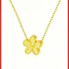 Colgante de collar de flor de cerezo de oro puro 999 para mujer, colgante de oro puro de nuevo estilo, regalo de vacaciones, regalo de la industria de la belleza al por mayor