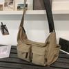 Bolso cruzado ligero de aspecto deportivo para exteriores para hombre, estilo Ins, casual, gran capacidad, doble bolsillo, bolso de hombro para viaje para niñas