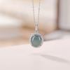 One Deer Silver S925 Prata Esterlina Azul Água Jade Ovo Face Rim Zircon Super Flash Moda Elegante Requintado Pingente de Prata de Alta Qualidade