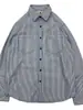 Camisa retro de trabajo juvenil para hombre y mujer estilo japonés ameikaji estilo japonés para pareja colorida a rayas holgada de manga larga