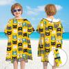 Bata de baño de secado rápido con cremallera para niños, niñas, estudiantes, toalla absorbente para nadar, capa, playa, orilla del mar, bata de baño con capucha
