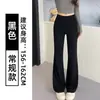 Calça esportiva cinza flare feminina, novidade outono 2026, calça boca de sino casual slim fit, calça de moletom larga da moda para yoga