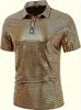 2025 Nueva Camisa Polo de Manga Corta para Hombre Camiseta con Lentejuelas Ropa Cuello Solapa Camiseta Brillante Camisa Exportación Transfronteriza