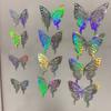 Borboleta Artificial de Papel Estéreo 3D Corretivo para Buraco de Unha Adesivo Corretivo Janela do Quarto Decoração de Casamento Textura Metálica