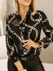 Transfronterizo en stock Camisa Europea y Americana para Mujer Primavera y Otoño Transfronterizo Holgado Estampado Digital Cardigan de un Botón Otoño Camisa para Mujer
