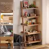 Estantería trapezoidal de madera maciza, estantería de pie, expositor para sala de estar, montado en la pared, estante de almacenamiento simple para el hogar, librería de múltiples niveles