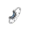 Anillos Abiertos Apilables Sol y Luna Brillan Juntos Transfronterizos, Nuevos Anillos Combinados Personalizados Estilo Europeo y Americano Incrustados con Diamantes