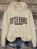 Sudadera Casual con Estampado de Letras para Mujer, Camiseta Deportiva con Capucha y Bolsillos, Suéter de Manga Larga con Boca