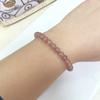 Pulsera de plata 925 fresa Cristal diseño de nicho simple pulsera de perla de concha hebilla de seguridad pulsera de cristal rosa regalo para mujer