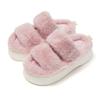 Pantufas Premium Rosa de Solado Grosso e Pelúcia 2025 Novo Outono/Inverno Feminino para Uso Externo Pantufas Macias de Algodão com Salto Alto Aumento