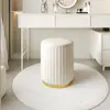 Taburete de maquillaje, taburete redondo de lujo ligero, banco de almacenamiento famoso en internet para dormitorio, taburete de sofá, taburete de tocador, silla pequeña de maquillaje