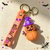 Chaveiro de abóbora de Halloween transfronteiriço figura de desenho animado pequeno acessório pingente de chave de borracha macia decoração de carro chaveiro