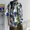 Camisa Hawaiana Floral de Verano para Hombre, Camisa de Algodón Retro de Manga Corta para Hombres y Mujeres, Tops Sueltos de Viaje para Parejas