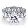 Anel de Prata 925 com Pérola Cruz Europeia e Americana Feminino Gota Zircônia Diamante Rosa Safira Anel de Prata Esterlina Anel de Gema