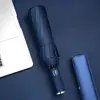 Nuevo paraguas completamente automático de diez varillas coordinado por color con recubrimiento negro para sol y lluvia, plegable, 70% de descuento