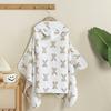 Poncho Infantil de Crepe de Quatro Camadas Toalha de Banho Capa com Capuz Infantil para as Quatro Estações Poncho com Capuz de Gaze de Desenho Animado