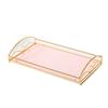 Bandeja de metal para tazas de té, bandeja rectangular para mesa de centro, bandeja de entrada, adornos de lujo ligeros para tazas de té