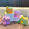 Chaveiro Máquina de Fliperama Casa de Doces Mini Castelo Brinquedo para Aliviar o Estresse Pingente Chaveiro Máquina de Garra Pequeno Presente