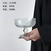 Copo Alto de Vidro Vertical com Contas Flutuantes Estilo Retro Ins Nicho Copo para Café Sorvete Iogurte Sobremesa Tigela para Lanches
