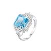 Anillo Damila s925 plata de ley corte cuadrado flor de hielo para mujer todo partido lujo ligero alta gama redondo gota de agua anillo venta al por mayor