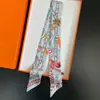 Bufanda de corbata estampada delgada de nuevo estilo para mujer, bufanda larga estrecha de seda estilo coreano para combinar con camisas, accesorio envolvente de moda