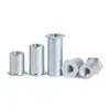 Em Estoque Aço Carbono Zinco Azul-Branco Plated Studs de Furo Passante Press-Fit M2~M6 Colunas de Porca de Furo Passante Press-Fit Studs Sextavados de Cabeça Chata
