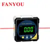 Fanyou Inclinômetro Digital Eletrônico de Display Bidirecional a Laser Magnético de 4 Lados Régua de Ângulo Nível Protractor Medidor de Inclinação