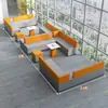 Canto Sofá Criativo Recepção de Escritório Área de Lounge Cabine Sofá de Negociação Mesa de Centro Simples Moderna