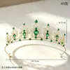 Diadema de corona con piedras preciosas multicolor, corona de aleación de zinc incrustada de diamantes, tocado de novia, tocado de corona para actuación en desfile de bodas