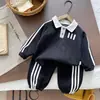 Conjunto de Ropa de Otoño para Niños 2026 Nuevo Estilo Casual para Bebé Conjunto de Dos Piezas Camisa Polo Manga Larga Ropa de Primavera y Otoño para Bebé