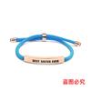 Pulseras Europeas y Americanas Multicolor de Cuerda Trenzada Transfronteriza para Buenas Hermanas para Conmemorar Regalos de Navidad con Pulseras de Acero Inoxidable Grabadas